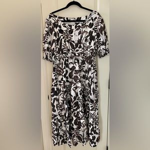 Ann Taylor Dress~Midi~Leaf Print Dress. Women’s size 10